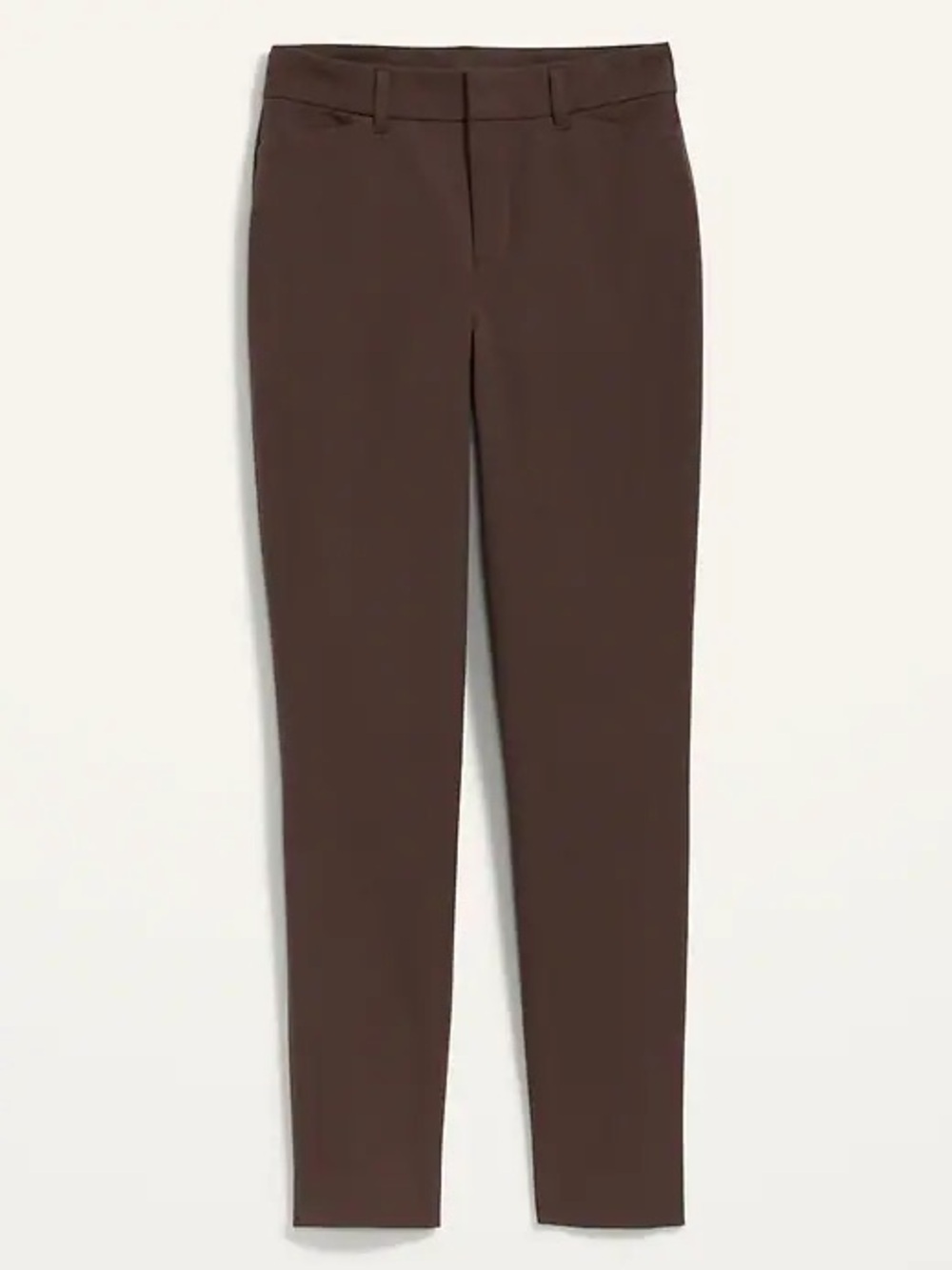 Old Navy Pixie Skinny Trouser Slim Straight Ankle Brown Office Work Mid Rise - Picture 2 of 15